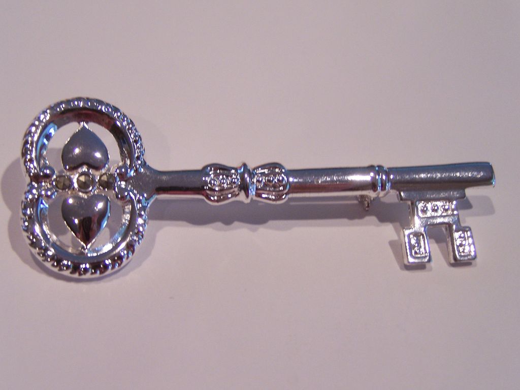 Vintage Key Pin Signed Vintage Key Pin Signed