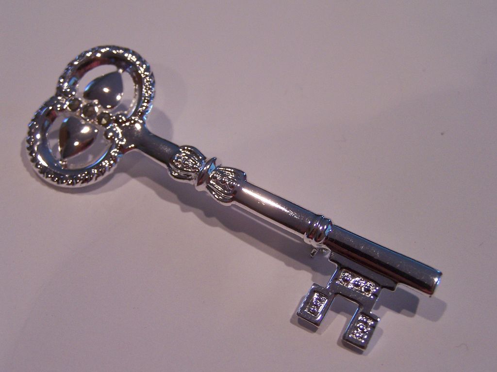 Vintage Key Pin Signed Vintage Key Pin Signed