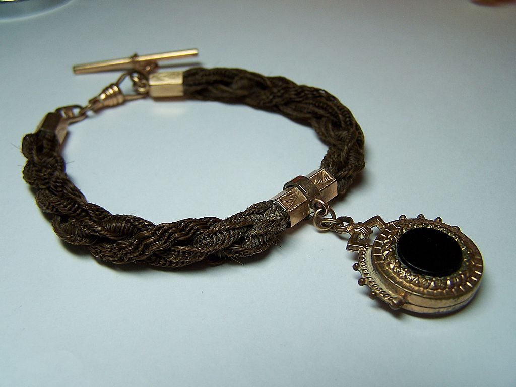 Antique Victorian Woven Hair Cameo Watch Chain Fob 1/10 Rose Gold Antique Victorian Woven Hair Cameo Watch Chain Fob 1/10 Rose Gold