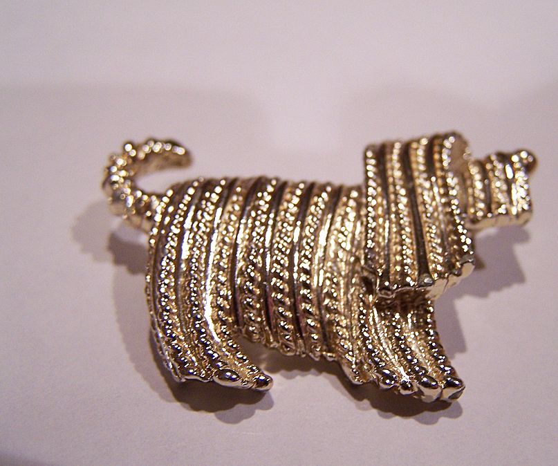 Vintage Brooch Pin Dog Figural Vintage Brooch Pin Dog Figural