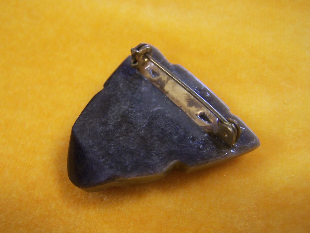 Carved Stone Face Head Brooch Pin Carved Stone Face Head Brooch Pin