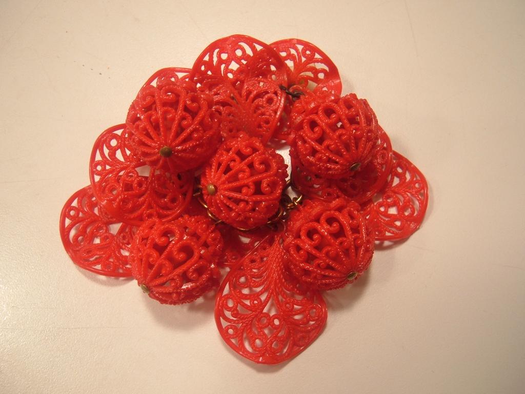 Red Celluloid Fruit Berries Vintage Brooch Red Celluloid Fruit Berries Vintage Brooch