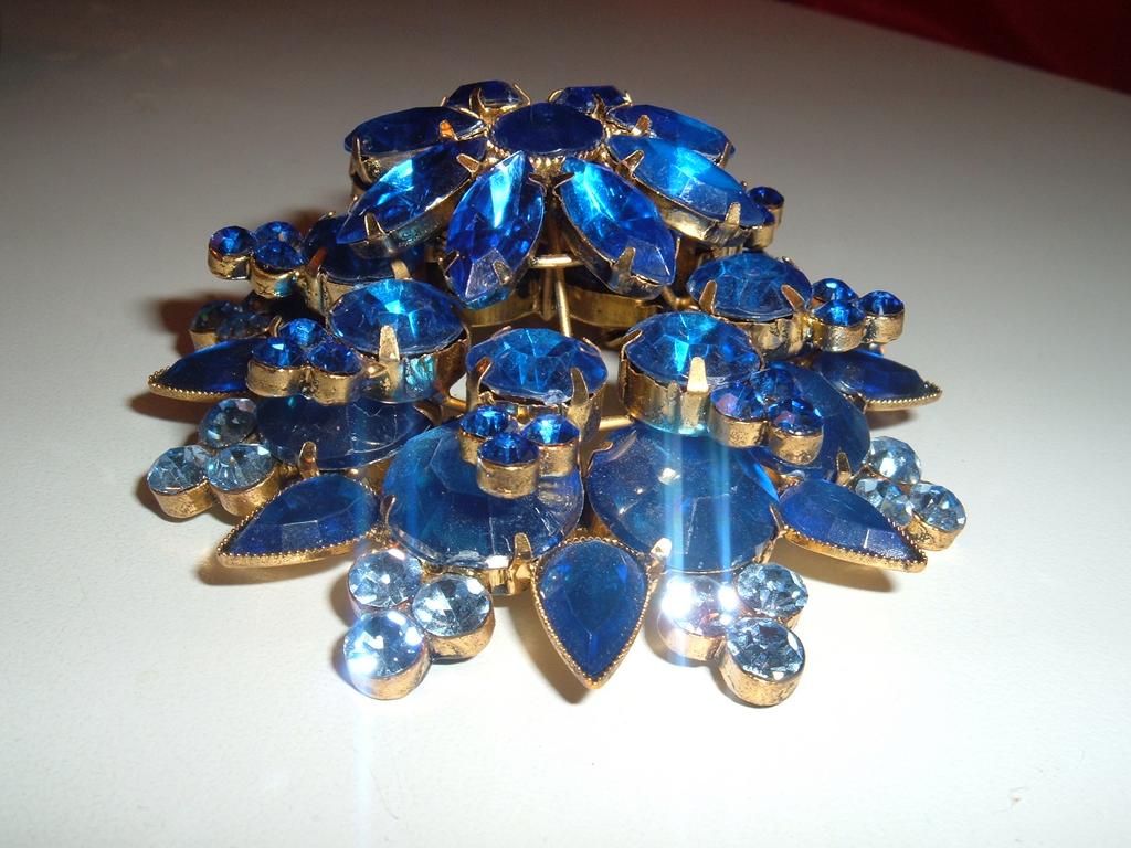 Brilliant Blue Triple Layered Brooch Brilliant Blue Triple Layered Brooch