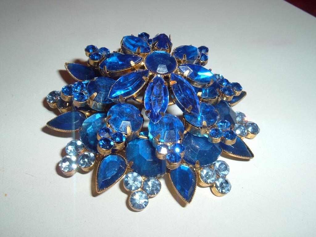 Brilliant Blue Triple Layered Brooch Brilliant Blue Triple Layered Brooch
