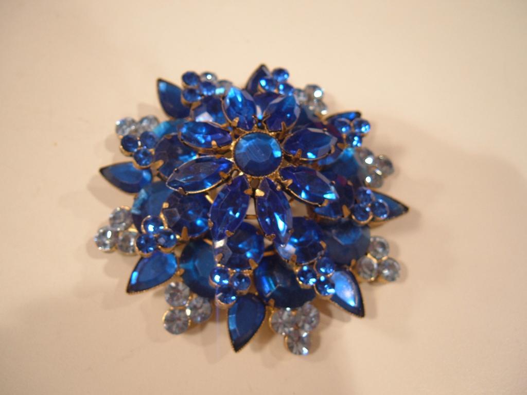 Brilliant Blue Triple Layered Brooch Brilliant Blue Triple Layered Brooch