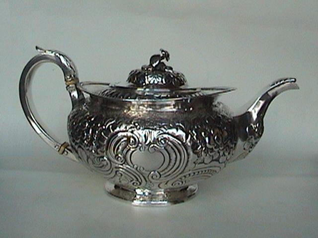 Absolutely superb rare Irish sterling teapot c. 1821 Absolutely superb rare Irish sterling teapot c. 1821