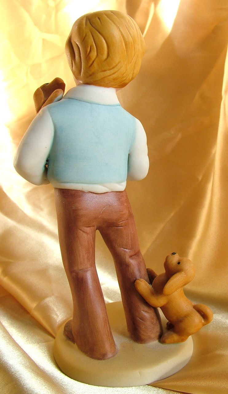 Vintage figurine Boy with dogs Vintage figurine Boy with dogs