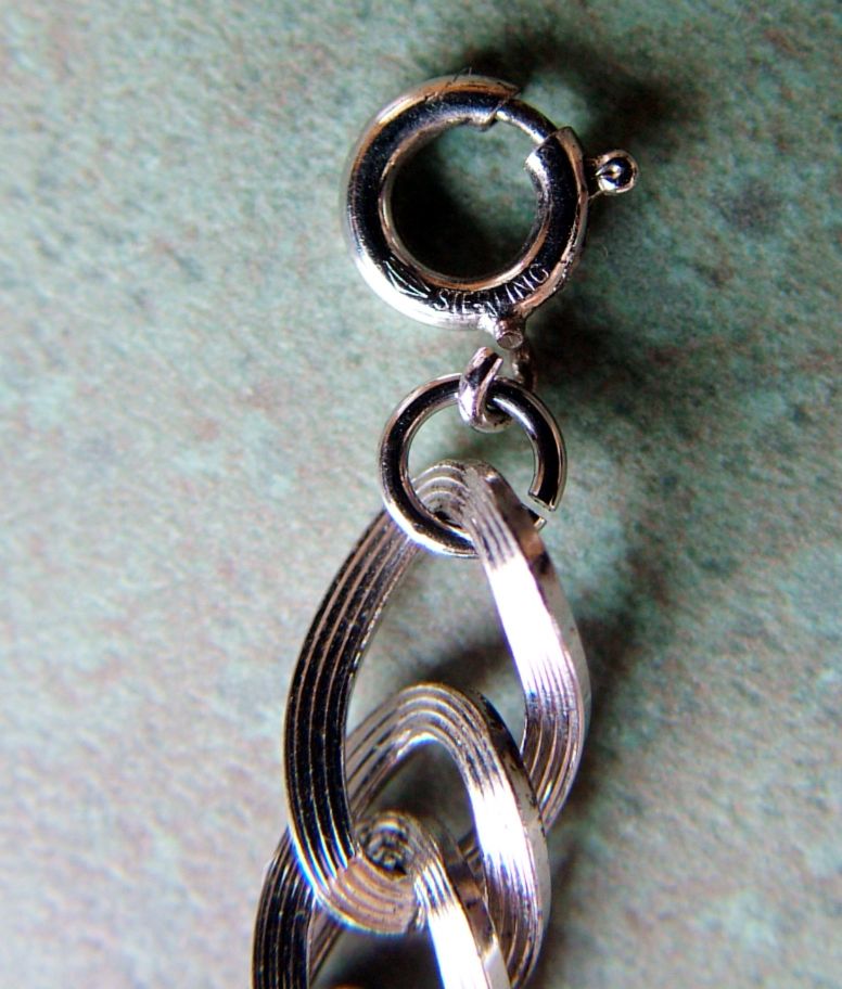 Sterling silver fancy link chain charm bracelet Sterling silver fancy link chain charm bracelet