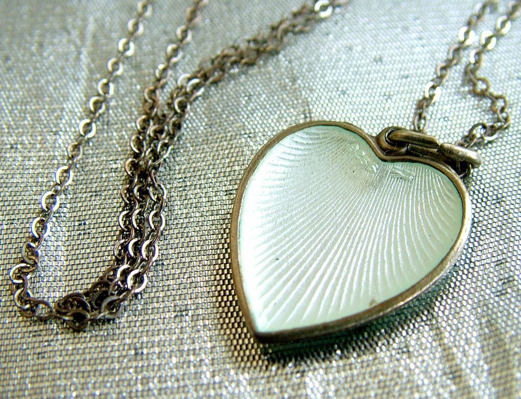 Holmson guilloche pansy heart pendant sterling with enamel both sides Holmson guilloche pansy heart pendant sterling with enamel both sides