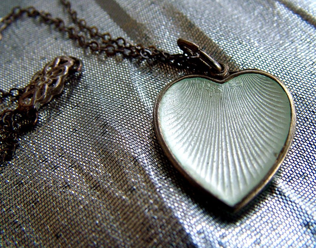 Holmson guilloche pansy heart pendant sterling with enamel both sides Holmson guilloche pansy heart pendant sterling with enamel both sides