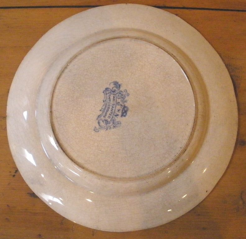 Antique English Rare Staffordshire Elkin & Newton Stoneware Blue Willow Plate.-FREE SHIPPING- Antique English Rare Staffordshire Elkin & Newton Stoneware Blue Willow Plate.-FREE SHIPPING-