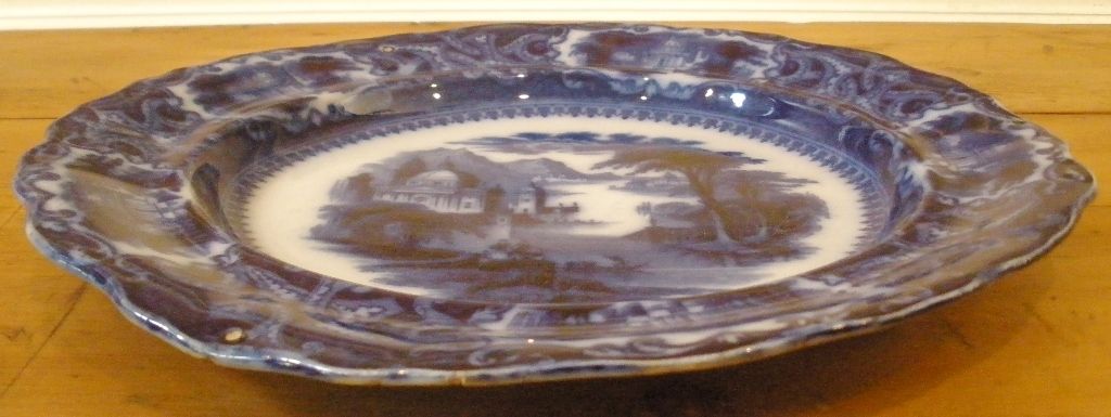 Antique Ironstone Flow Blue Plate, Sam Alcock & Co English C.1840.-FREE SHIPPING- Antique Ironstone Flow Blue Plate, Sam Alcock & Co English C.1840.-FREE SHIPPING-