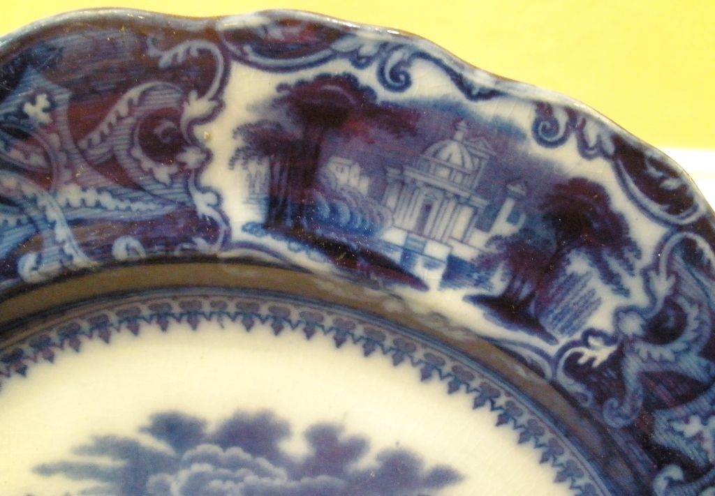 Antique Ironstone Flow Blue Plate, Sam Alcock & Co English C.1840.-FREE SHIPPING- Antique Ironstone Flow Blue Plate, Sam Alcock & Co English C.1840.-FREE SHIPPING-