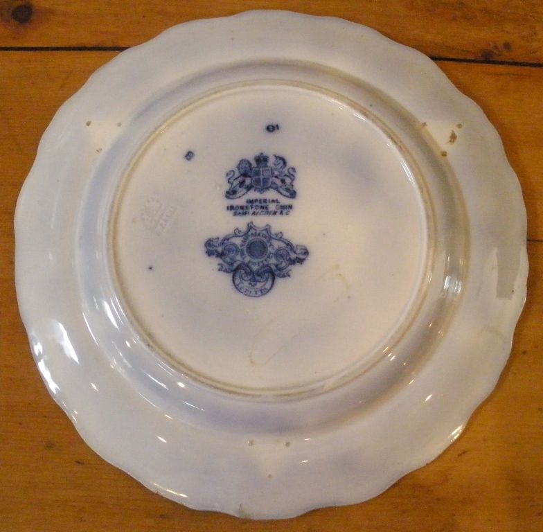Antique Ironstone Flow Blue Plate, Sam Alcock & Co English C.1840.-FREE SHIPPING- Antique Ironstone Flow Blue Plate, Sam Alcock & Co English C.1840.-FREE SHIPPING-