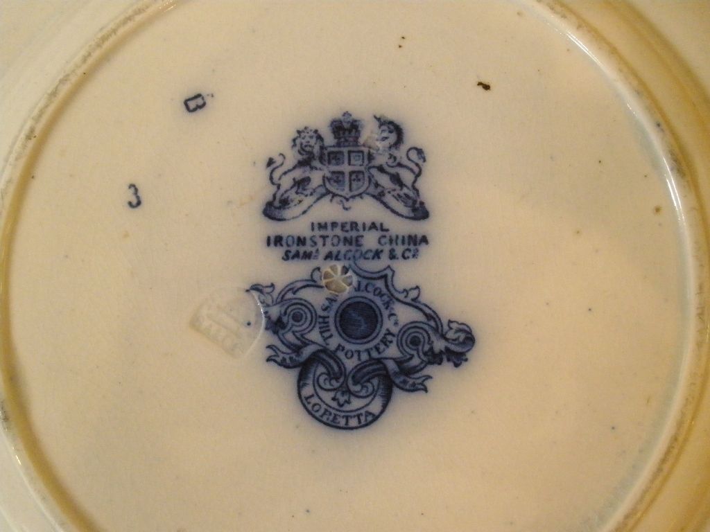 Antique Ironstone Flow Blue Plate, Sam Alcock & Co English C.1840.-FREE SHIPPING- Antique Ironstone Flow Blue Plate, Sam Alcock & Co English C.1840.-FREE SHIPPING-