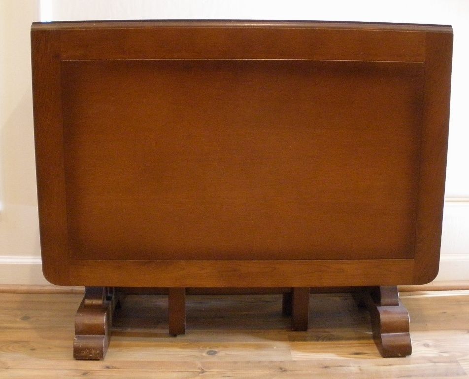English Dining Table, Oak Art Deco Drop Leaf, Double Gate Leg. English Dining Table, Oak Art Deco Drop Leaf, Double Gate Leg.
