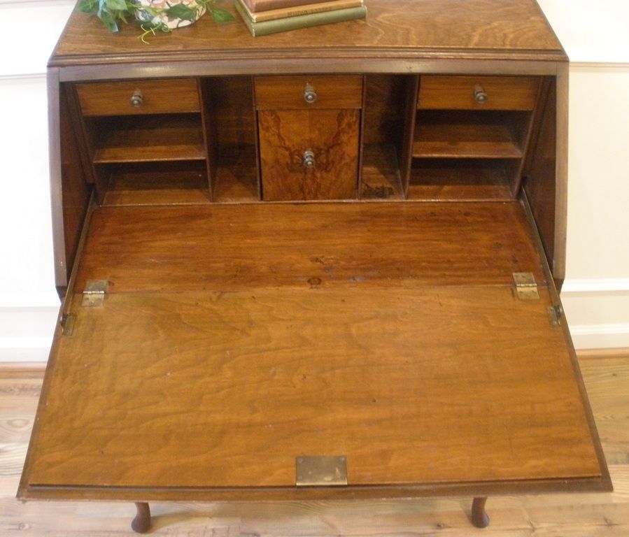 English Bureau Desk, Art Deco Drop Front. English Bureau Desk, Art Deco Drop Front.