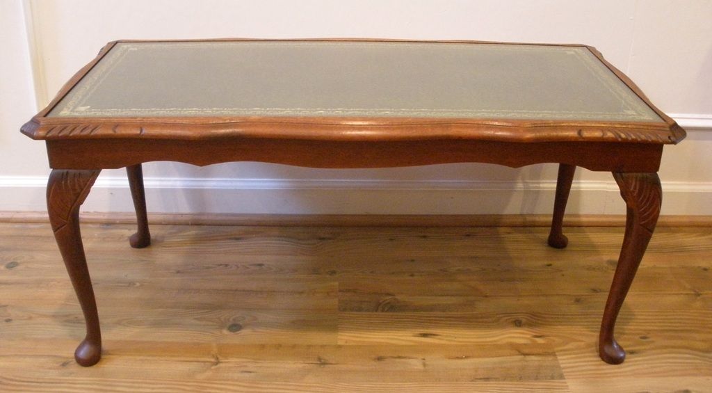Vintage English Mahogany Leather & glass Top Coffee Table Vintage English Mahogany Leather & glass Top Coffee Table