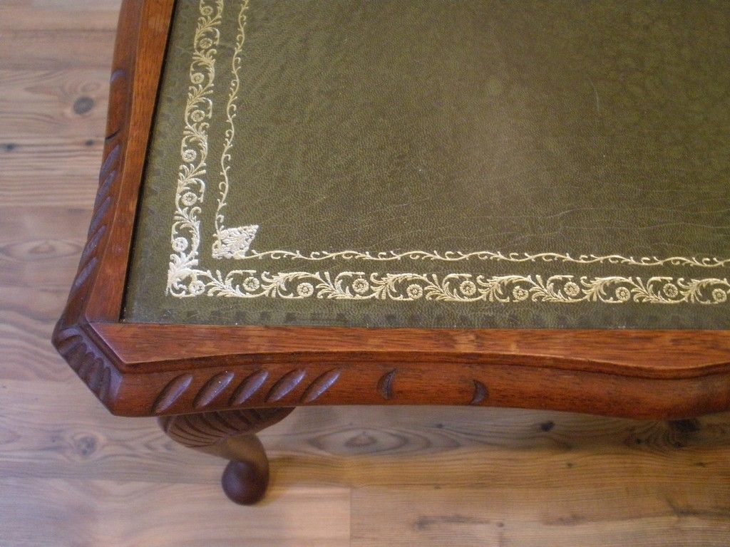 Vintage English Mahogany Leather & glass Top Coffee Table Vintage English Mahogany Leather & glass Top Coffee Table