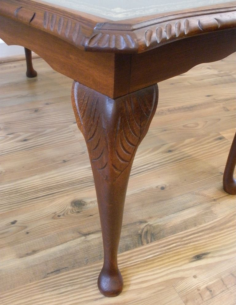 Vintage English Mahogany Leather & glass Top Coffee Table Vintage English Mahogany Leather & glass Top Coffee Table