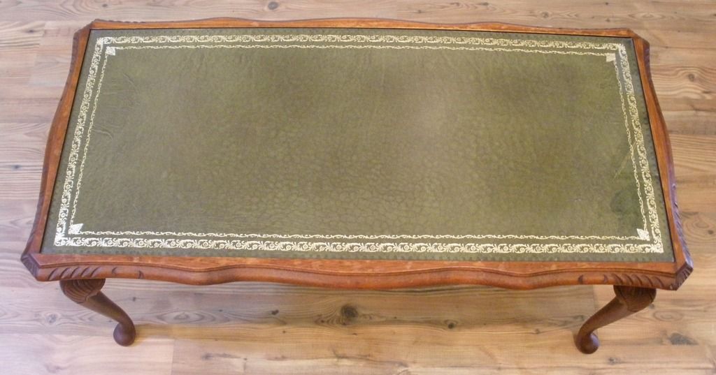 Vintage English Mahogany Leather & glass Top Coffee Table Vintage English Mahogany Leather & glass Top Coffee Table