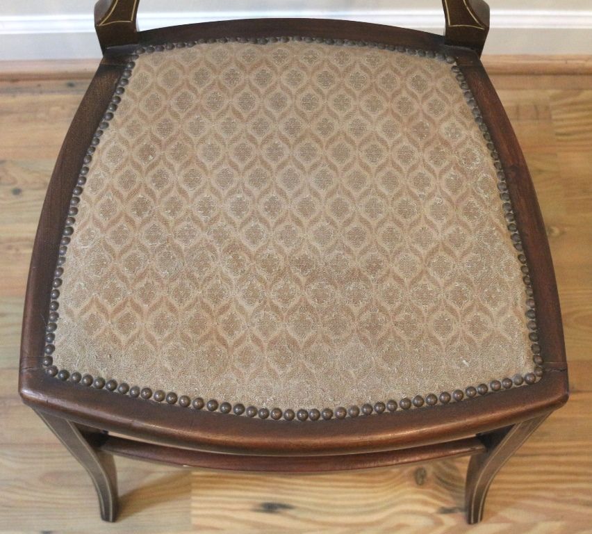 Antique English Mahogany Inlaid Petite Shield Back Chair Antique English Mahogany Inlaid Petite Shield Back Chair