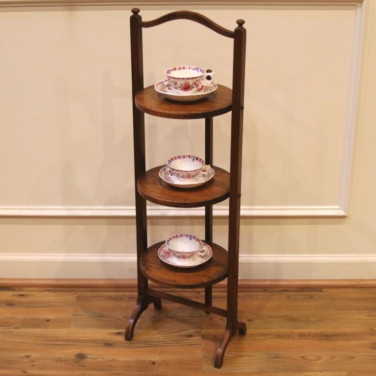 Antique English Mahogany Three Tier Cake Stand. - FREE SHIPPING - Antique English Mahogany Three Tier Cake Stand. - FREE SHIPPING -