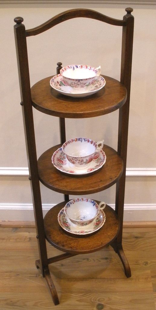 Antique English Mahogany Three Tier Cake Stand. - FREE SHIPPING - Antique English Mahogany Three Tier Cake Stand. - FREE SHIPPING -