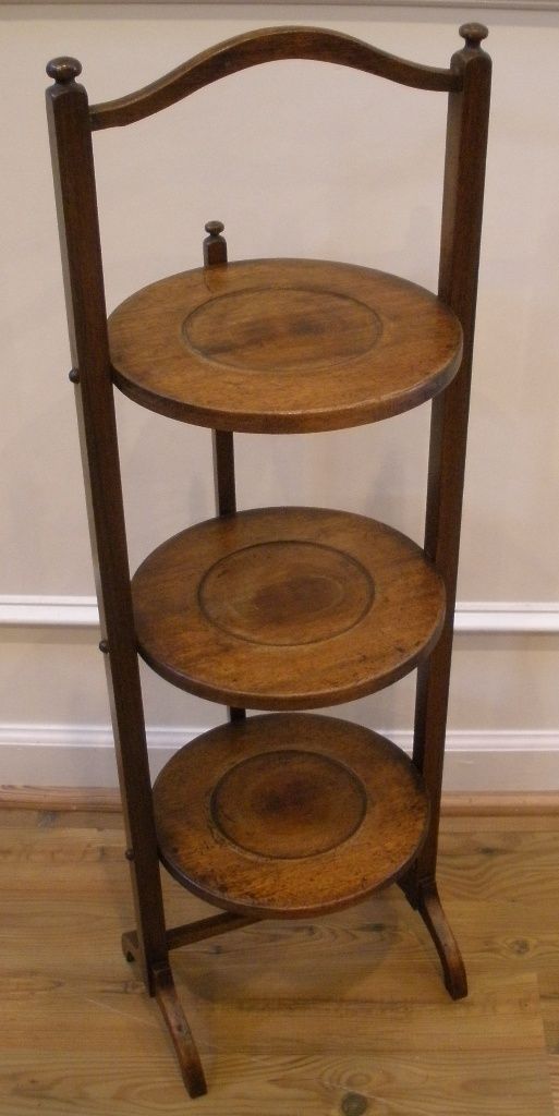 Antique English Mahogany Three Tier Cake Stand. - FREE SHIPPING - Antique English Mahogany Three Tier Cake Stand. - FREE SHIPPING -
