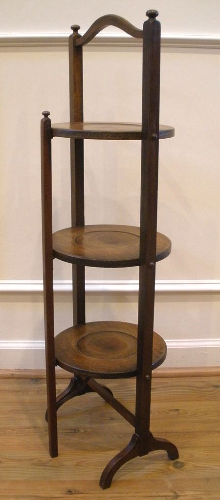 Antique English Mahogany Three Tier Cake Stand. - FREE SHIPPING - Antique English Mahogany Three Tier Cake Stand. - FREE SHIPPING -