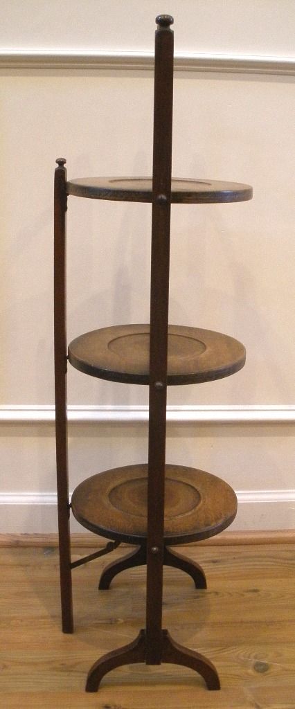 Antique English Mahogany Three Tier Cake Stand. - FREE SHIPPING - Antique English Mahogany Three Tier Cake Stand. - FREE SHIPPING -
