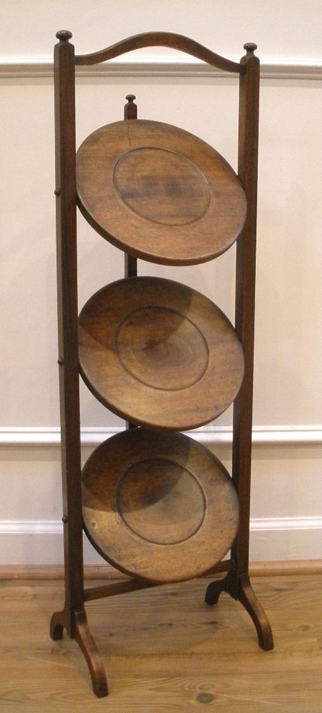 Antique English Mahogany Three Tier Cake Stand. - FREE SHIPPING - Antique English Mahogany Three Tier Cake Stand. - FREE SHIPPING -