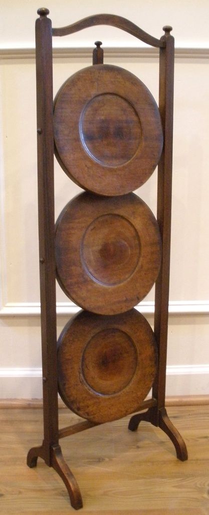 Antique English Mahogany Three Tier Cake Stand. - FREE SHIPPING - Antique English Mahogany Three Tier Cake Stand. - FREE SHIPPING -