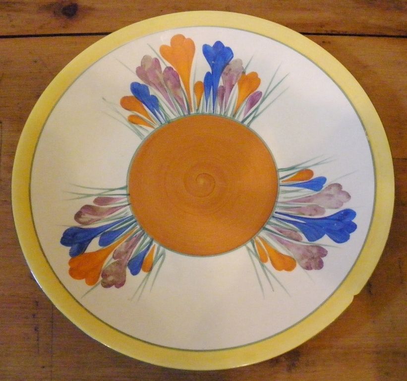 Vintage Clarice Cliff Plate, Crocus Pattern, Newport Pottery, English. -FREE SHIPPING- Vintage Clarice Cliff Plate, Crocus Pattern, Newport Pottery, English. -FREE SHIPPING-