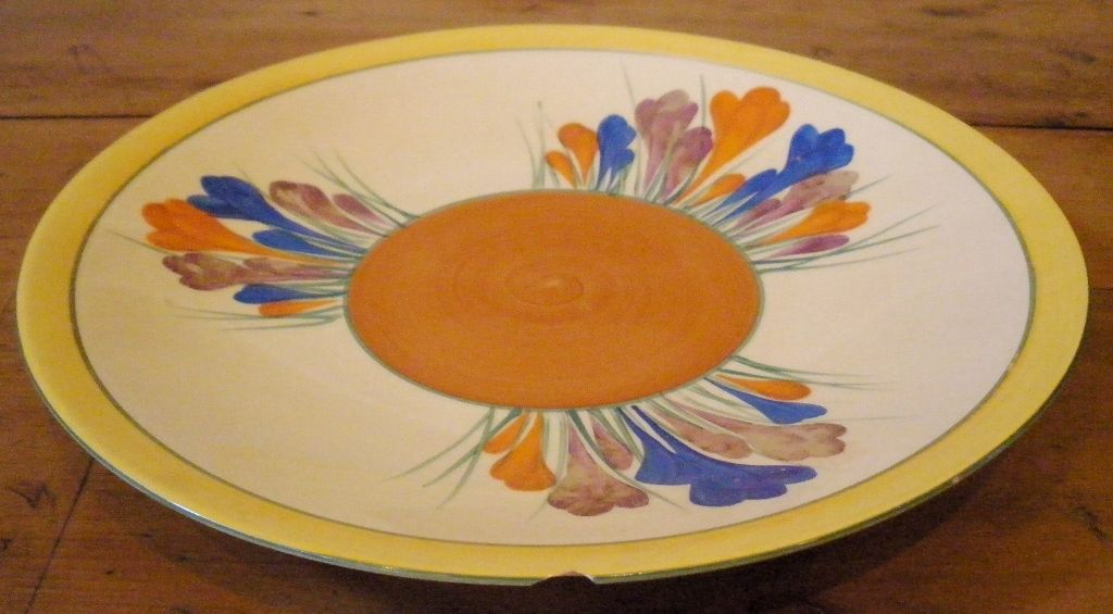 Vintage Clarice Cliff Plate, Crocus Pattern, Newport Pottery, English. -FREE SHIPPING- Vintage Clarice Cliff Plate, Crocus Pattern, Newport Pottery, English. -FREE SHIPPING-