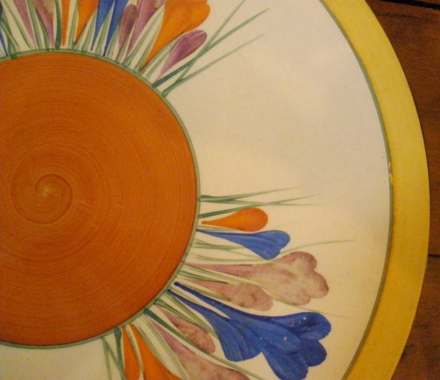 Vintage Clarice Cliff Plate, Crocus Pattern, Newport Pottery, English. -FREE SHIPPING- Vintage Clarice Cliff Plate, Crocus Pattern, Newport Pottery, English. -FREE SHIPPING-