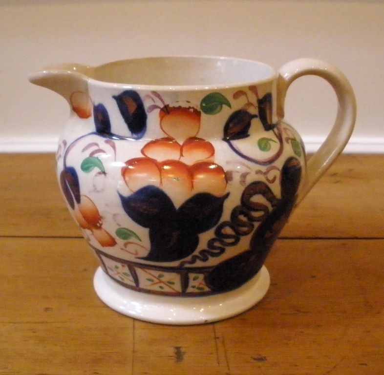 19th Century Gaudy Welsh Jug. Oyster Pattern. 19th Century Gaudy Welsh Jug. Oyster Pattern.