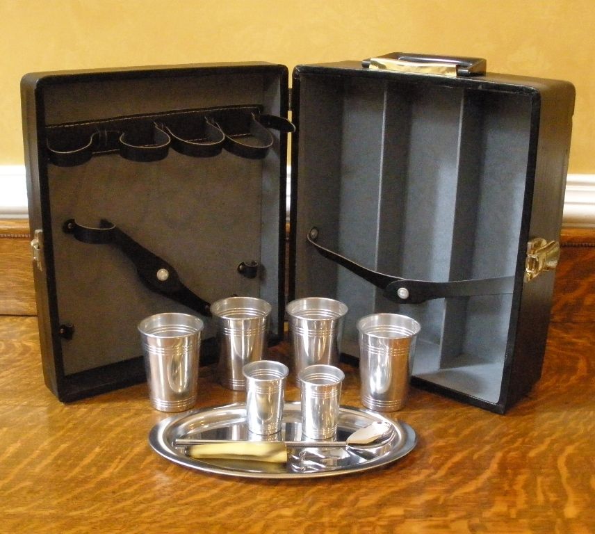 Vintage, 1920's, Cased, Chrome, Portable Bar Set. Bar Ware. Vintage, 1920's, Cased, Chrome, Portable Bar Set. Bar Ware.