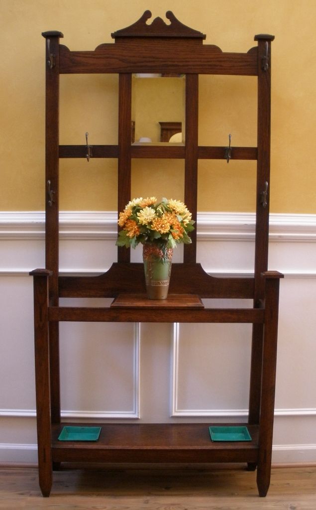 Antique Hall Stand, English Oak Arts and Crafts. Antique Hall Stand, English Oak Arts and Crafts.