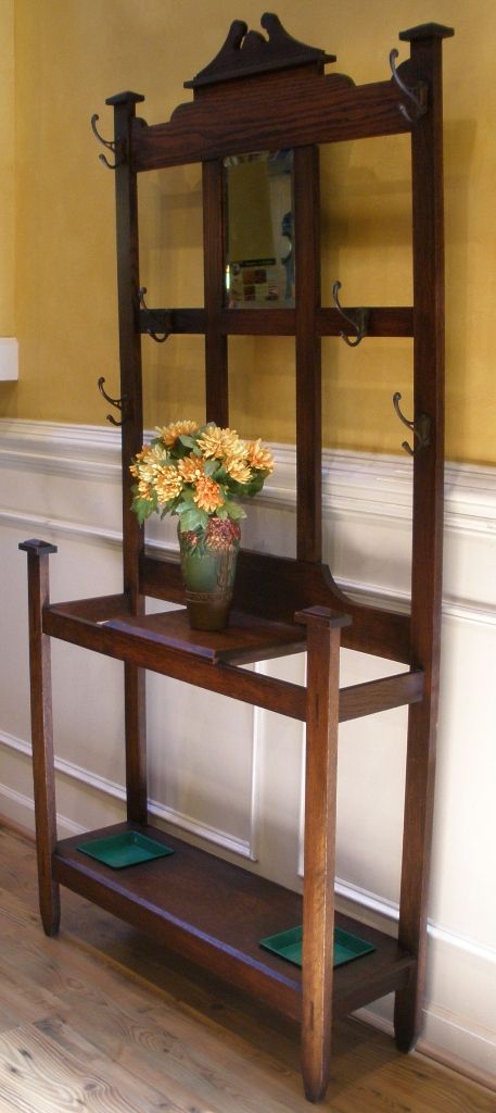 Antique Hall Stand, English Oak Arts and Crafts. Antique Hall Stand, English Oak Arts and Crafts.