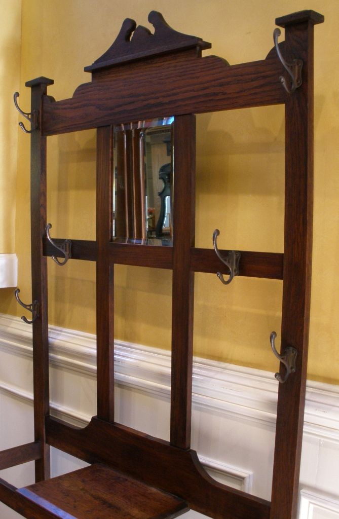 Antique Hall Stand, English Oak Arts and Crafts. Antique Hall Stand, English Oak Arts and Crafts.