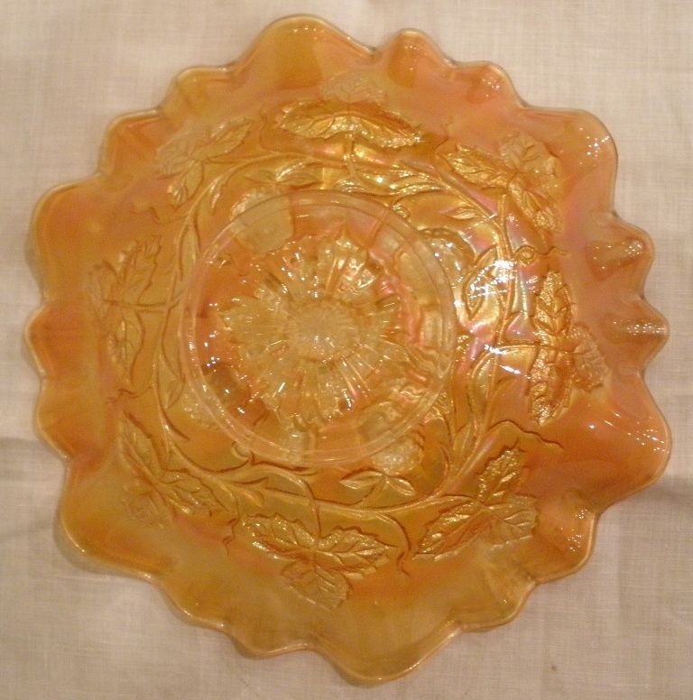 Antique Carnival Glass, Millersburg Marigold Tight Crimp Bowl. Blackberry Wreath Pattern. -FREE SHIPPING- Antique Carnival Glass, Millersburg Marigold Tight Crimp Bowl. Blackberry Wreath Pattern. -FREE SHIPPING-