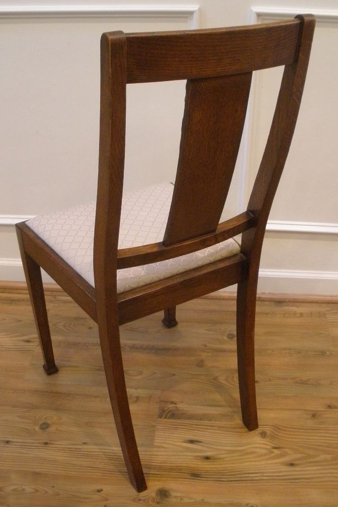 Pair of Antique Dining Chairs, English Oak Art Nouveau. Pair of Antique Dining Chairs, English Oak Art Nouveau.