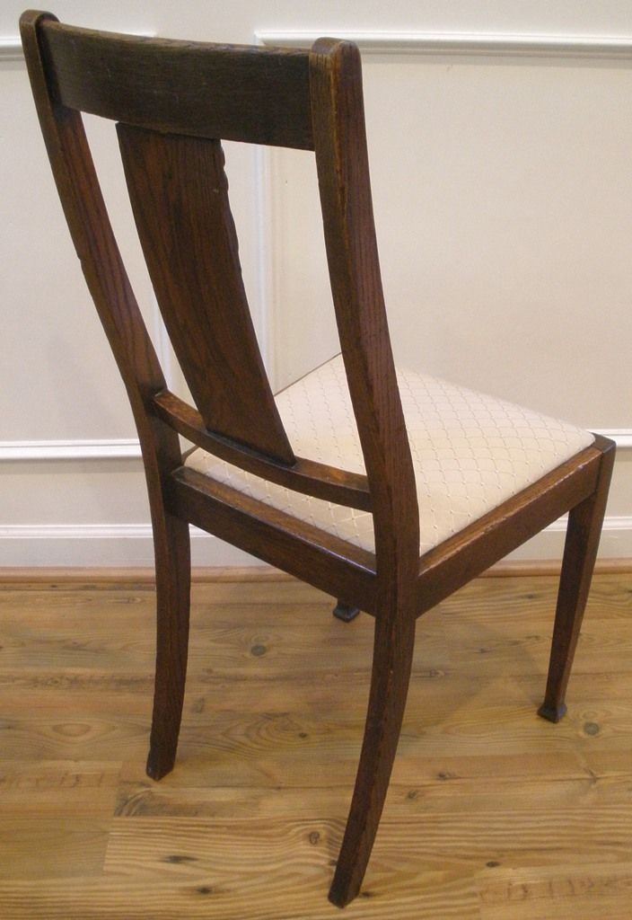 Pair of Antique Dining Chairs, English Oak Art Nouveau. Pair of Antique Dining Chairs, English Oak Art Nouveau.