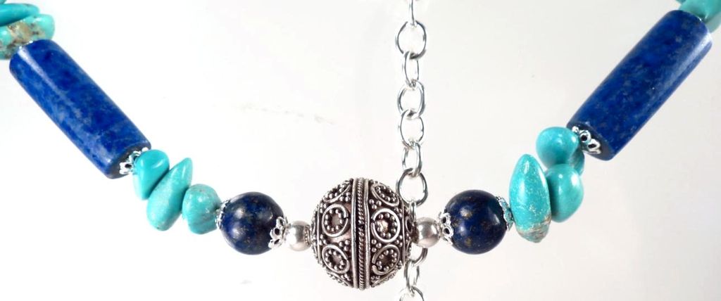 Dawa of the Skies Necklace Lapis Turquoise Silver Tibetan Style Dawa of the Skies Necklace Lapis Turquoise Silver Tibetan Style