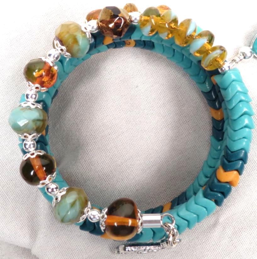 ARIADNE Snake Coil Bracelet Amber Turquoise African Snake Beads Serpent Charm ARIADNE Snake Coil Bracelet Amber Turquoise African Snake Beads Serpent Charm