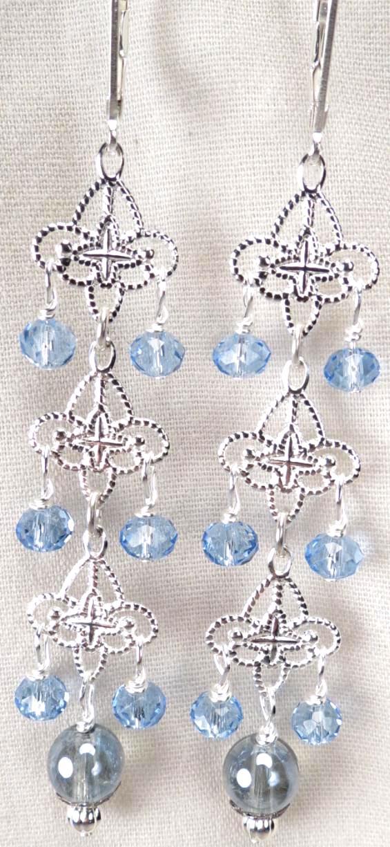 MELUSINE Earrings Blue Mystic Crystal Medieval Water Enchantress MELUSINE Earrings Blue Mystic Crystal Medieval Water Enchantress