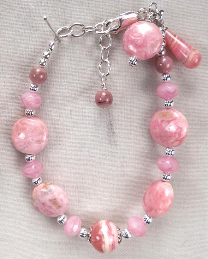 The Great Inca Priestesses Bracelet Earrings SET Rhodochrosite Peruvian Opal Silver The Great Inca Priestesses Bracelet Earrings SET Rhodochrosite Peruvian Opal Silver
