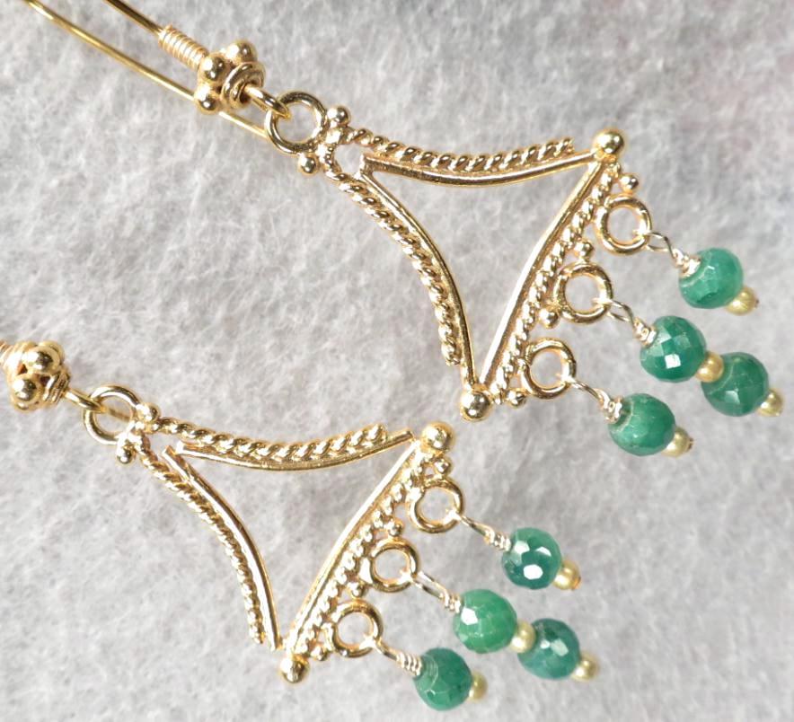 VENUS IN GREEN Emerald Earrings Ancient Roman Style 24K GV VENUS IN GREEN Emerald Earrings Ancient Roman Style 24K GV
