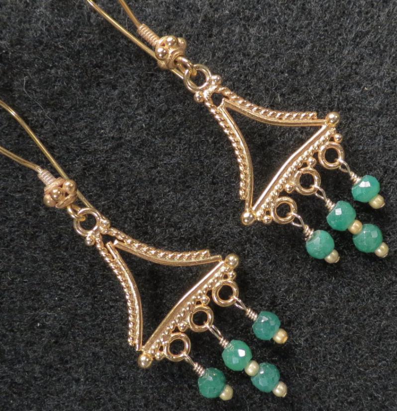VENUS IN GREEN Emerald Earrings Ancient Roman Style 24K GV VENUS IN GREEN Emerald Earrings Ancient Roman Style 24K GV